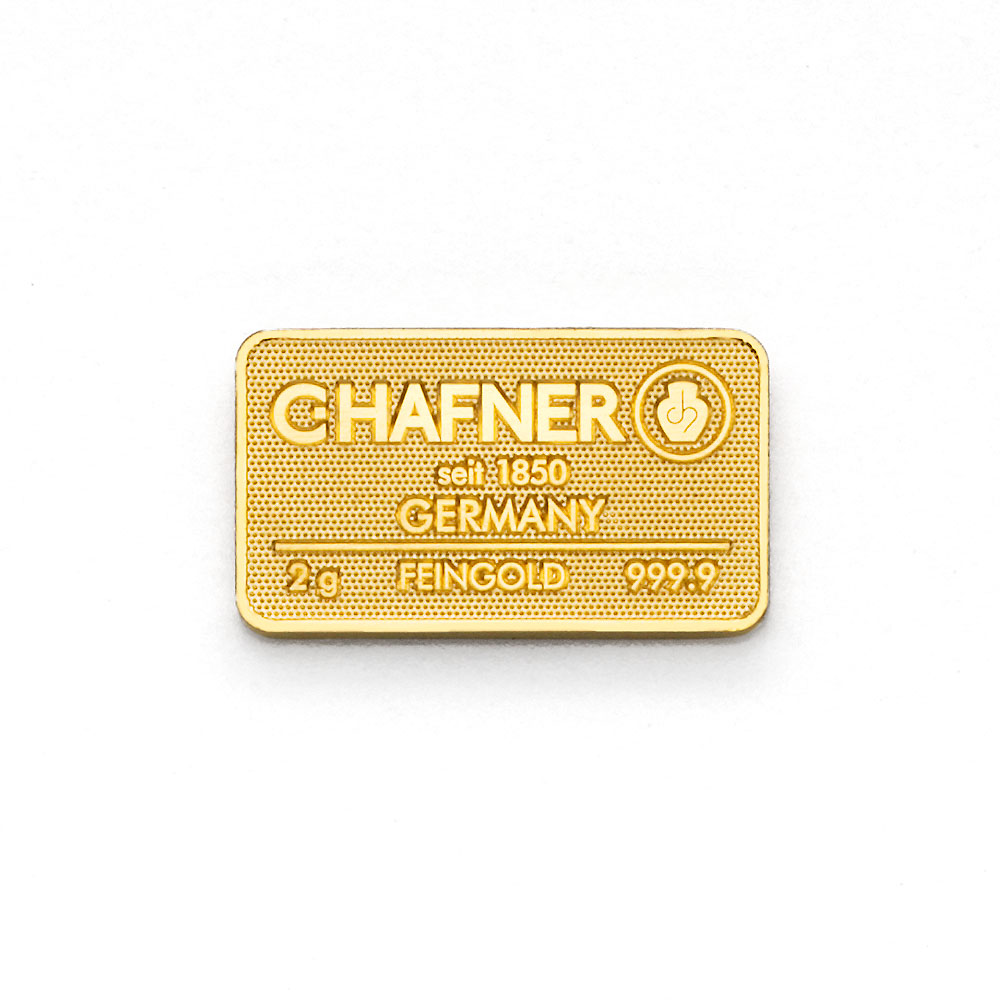 Goldbarren 2 g C.Hafner Feingoldbarren geprägt