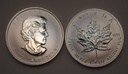 Maple Leaf 1 Tube mit 25 Stück 1 Unze 2011 / 2015 / 2021 Silbermünze Kanada Investment / Anlage