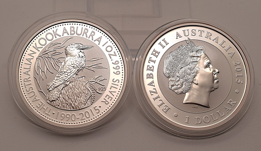 Kookaburra 1 oz 2015 Silbermünze Australien 25 Jahre 1990-2015