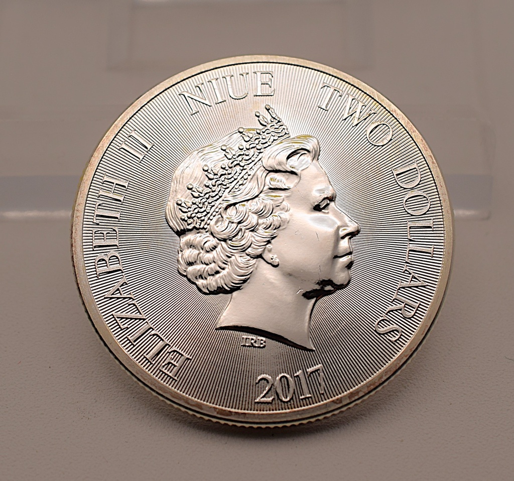 Großer Panda 1 oz Niue 2 Dollar 2017 Silbermünze
