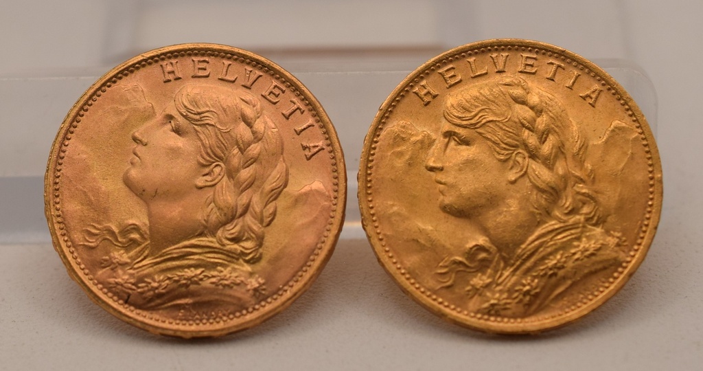 Goldmünze Vreneli 20 Franken verschiedene Jahrgänge