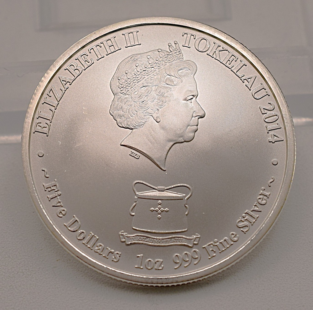 Territory of Tokelau 1 Unze 2014 Silbermünze Lunar Serie - Pferd