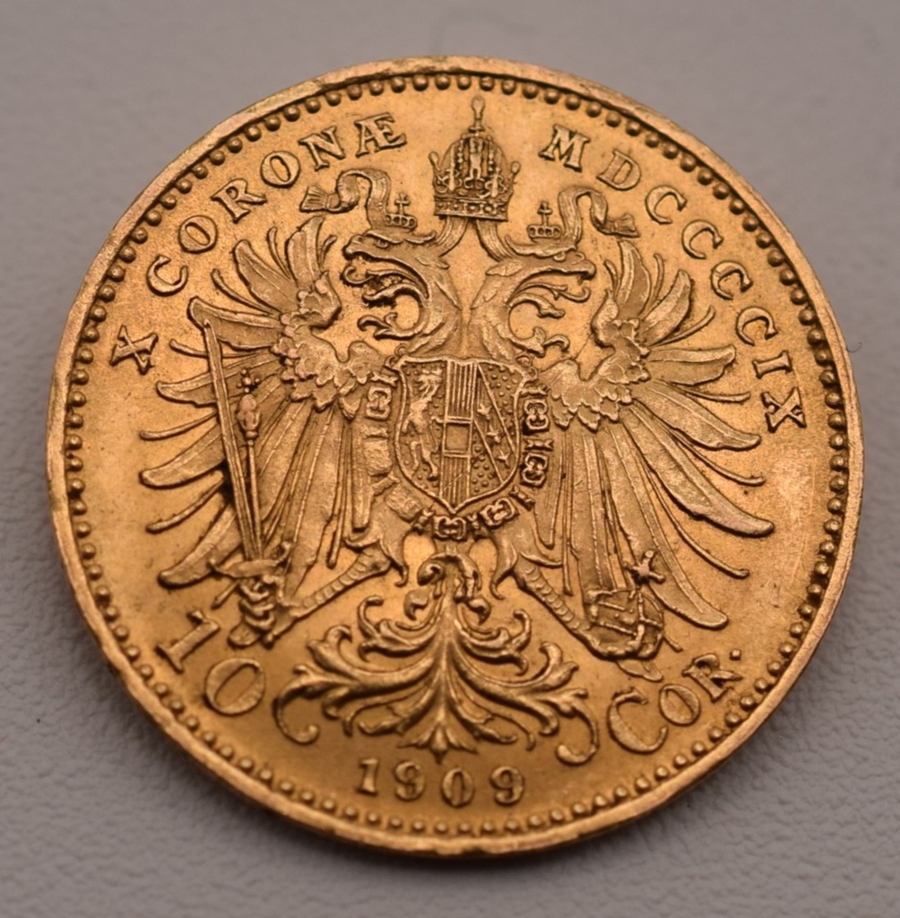 Goldmünze 10 Kronen 1909 Kaiser Franz Joseph Österreich