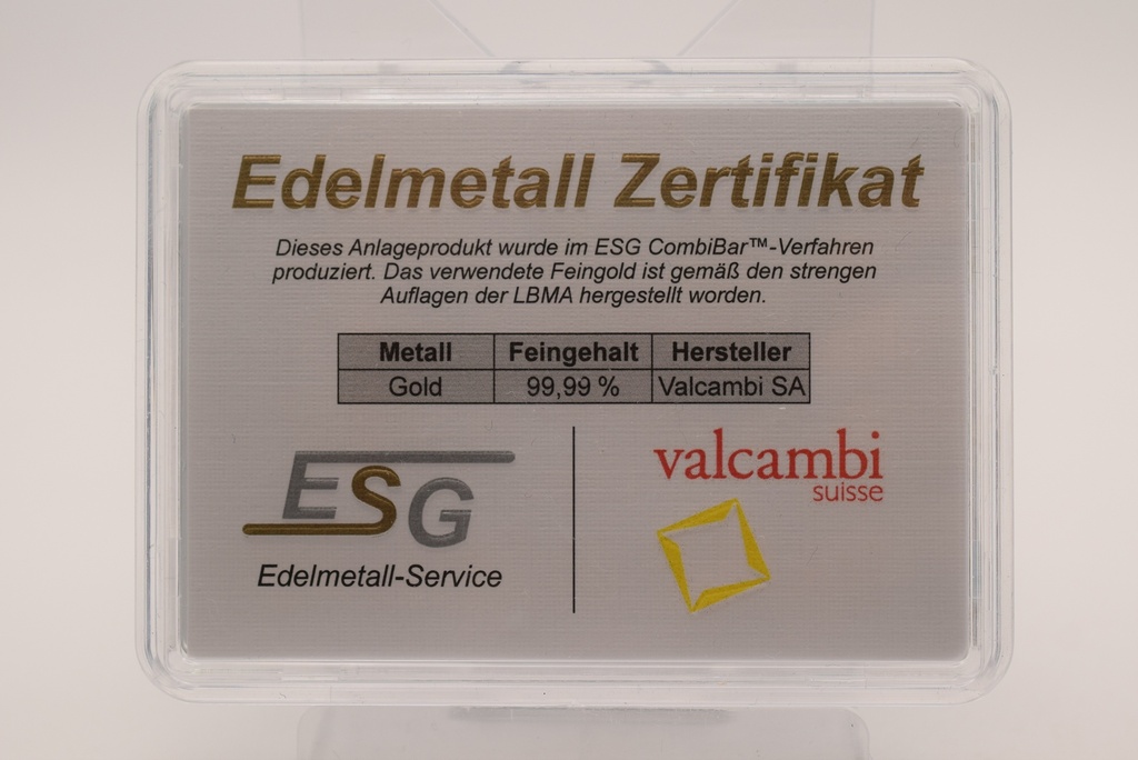 Goldbarren 1 g Geschenkbarren " Happy Birthday " Flip-Bild Valcambi