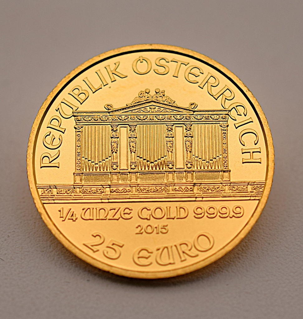 Goldmünze 1/4 Unze Wiener Philharmoniker 2015 Sammler Investment Bullion Anlage