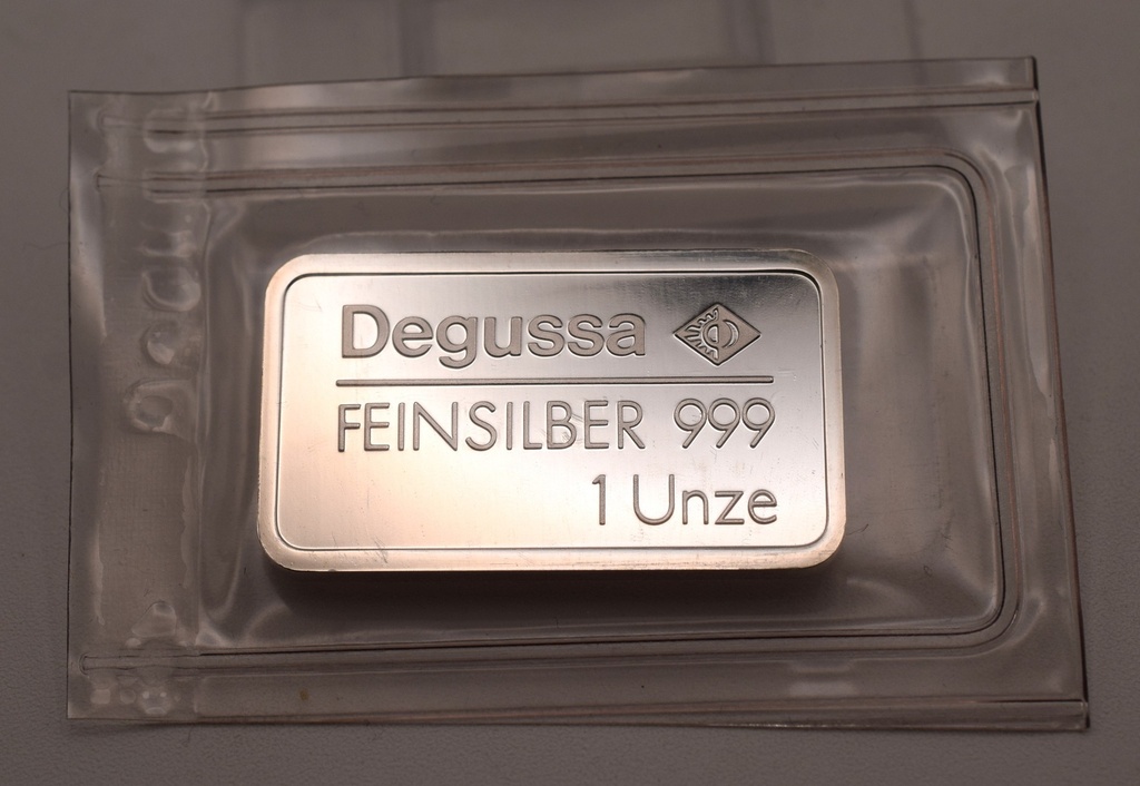 Silberbarren Degussa 1 Unze / 31,1 g Feinsilber VW Käfer 1952