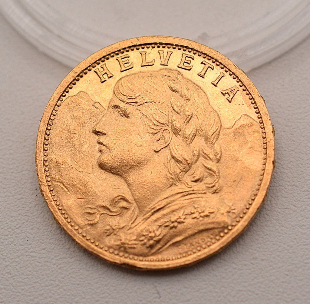 Goldmünze Vreneli 20 Franken 1910