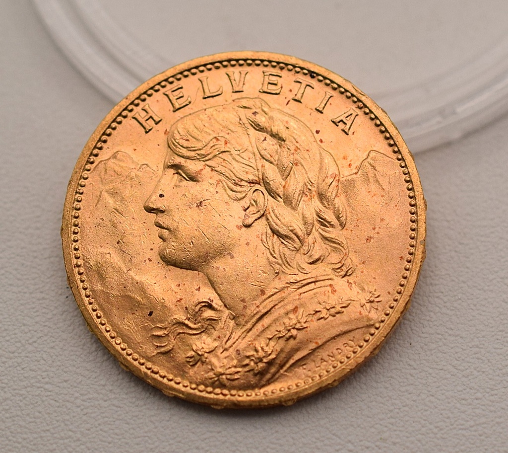 Goldmünze Vreneli 20 Franken 1914
