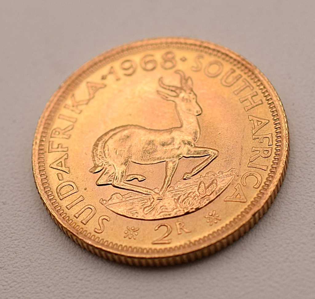 Goldmünze 2 Rand 1968 Südafrika