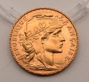 Goldmünze 20 Francs 1913 Marianne / Gallische Hahn (Le Coq)