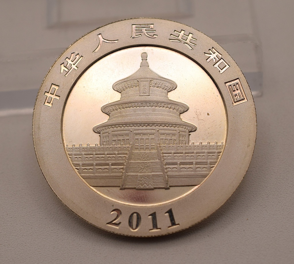 China Panda 1 oz 2011 Silbermünze 1 Unze 999 Silber
