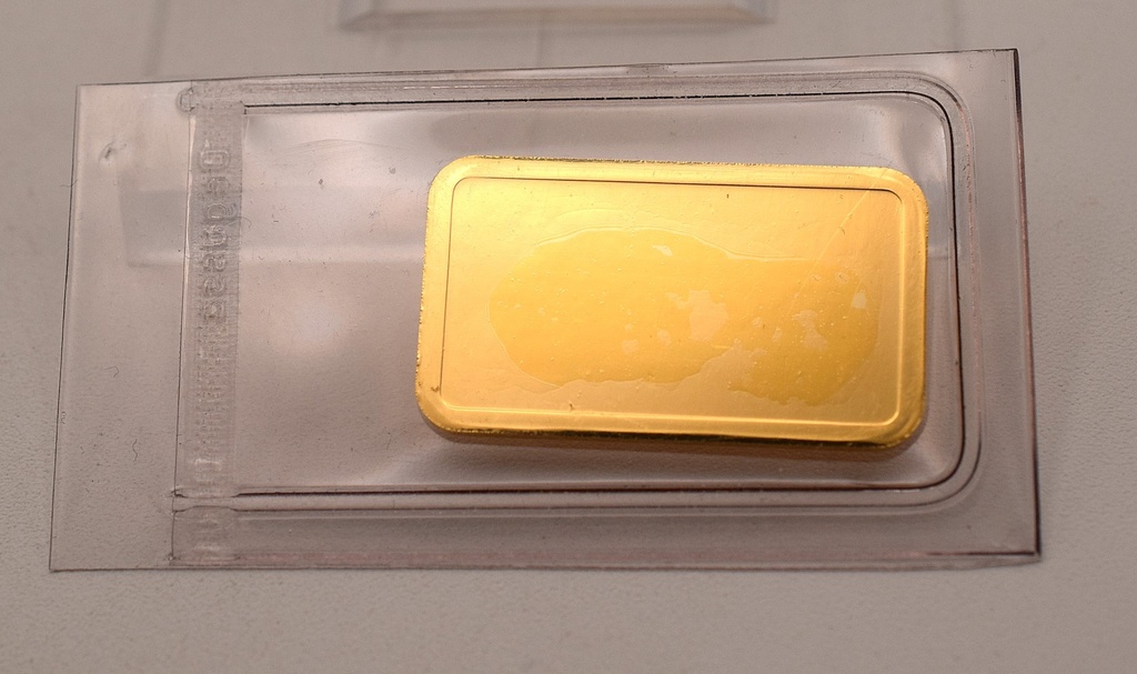 Goldbarren 10 g Degussa Feingehalt 999,9 geprägt, im Blister eingeschweißt