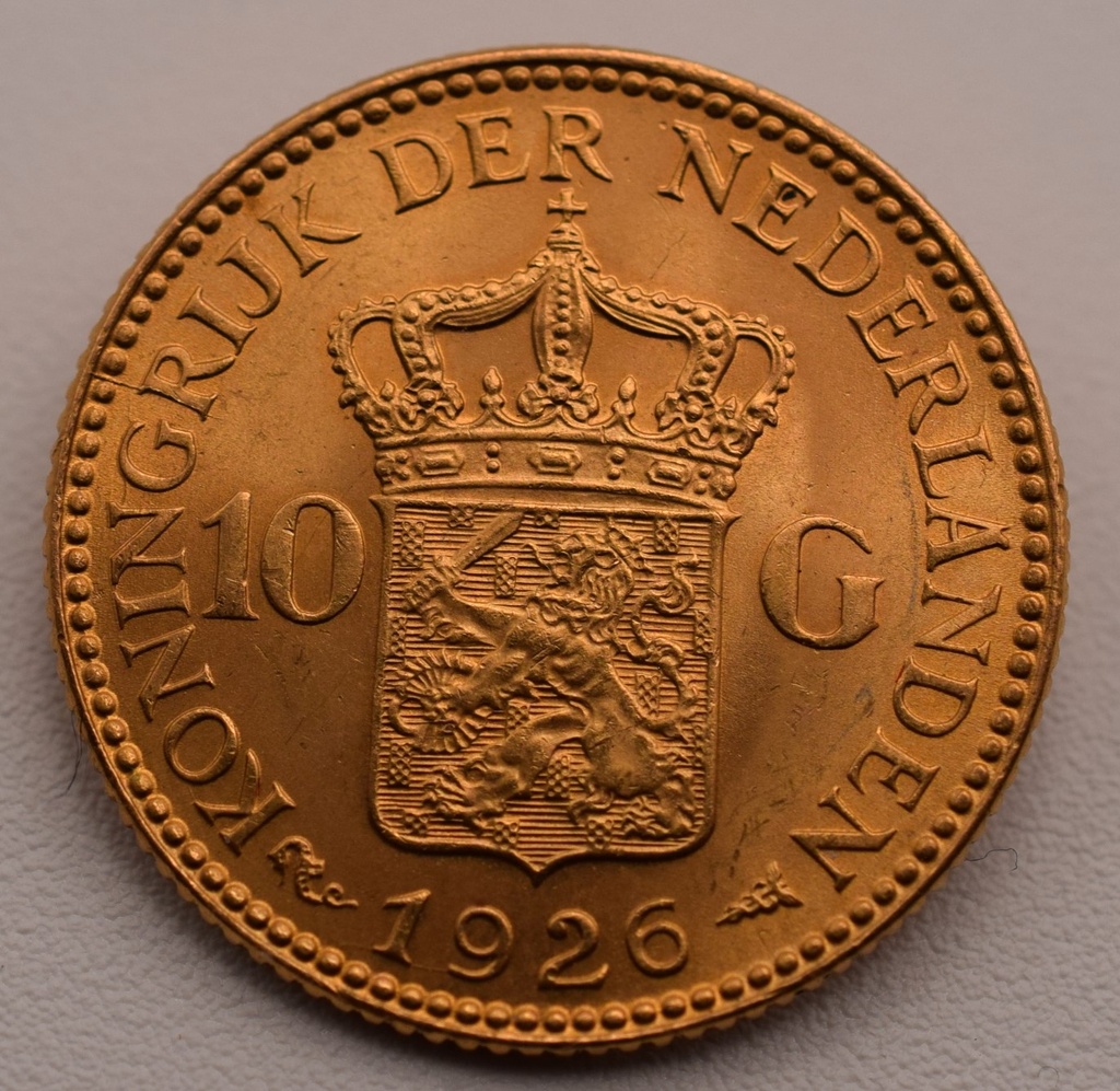 Goldmünze 10 Gulden 1926 Wilhelmina Niederlande