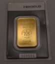 Goldbarren 1 Unze Heraeus Feingehalt 999,9 geprägt