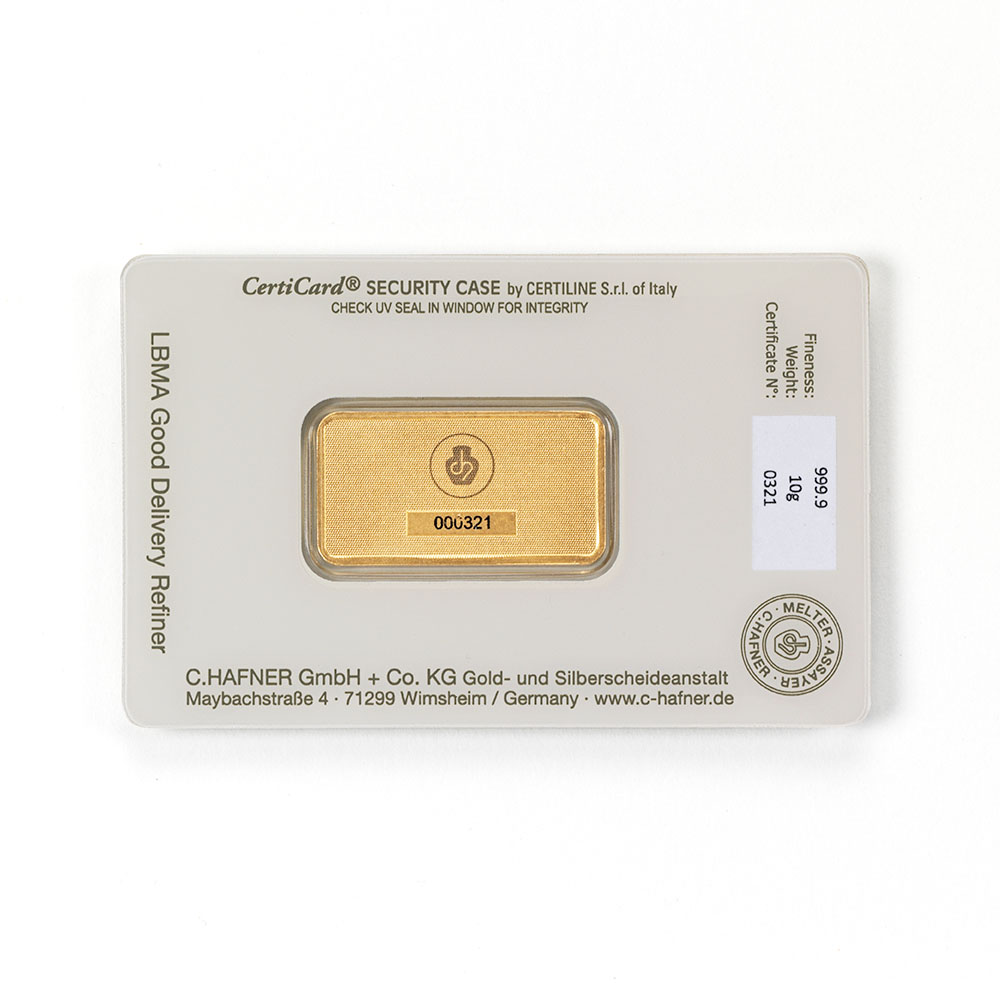 Goldbarren 10 g C.Hafner