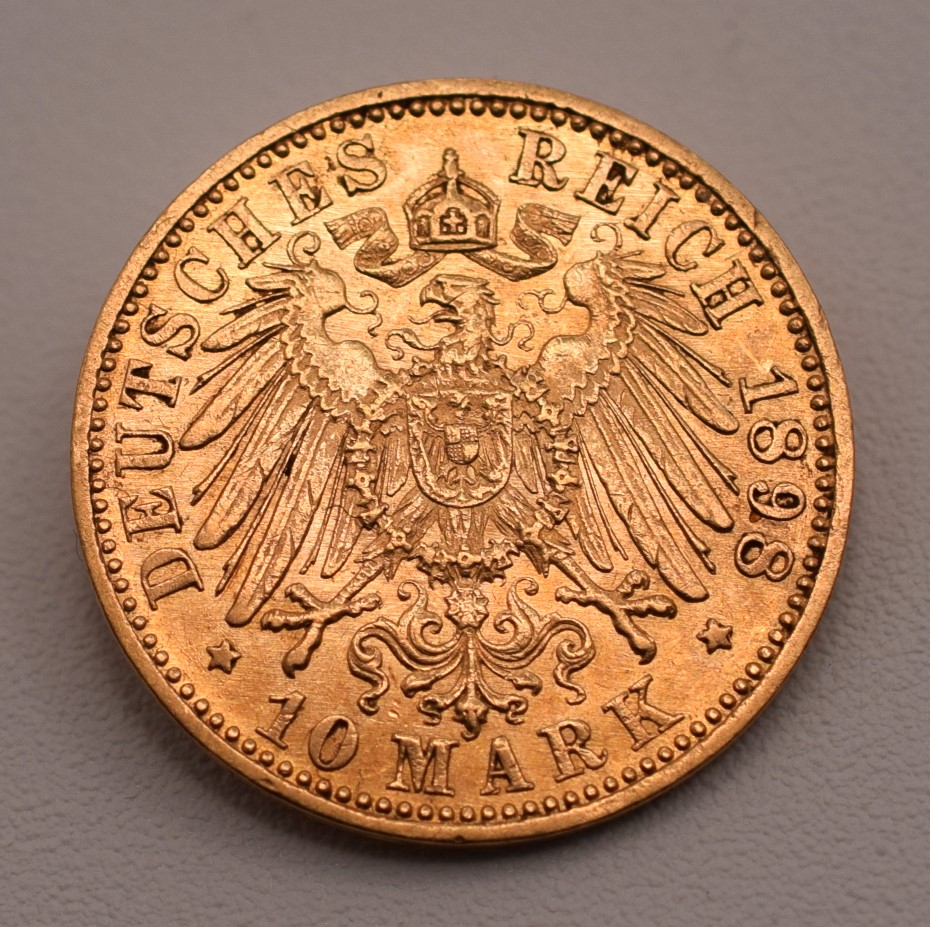 Goldmünze 10 Mark 1898 Wilhelm II von Preussen Jäger 251