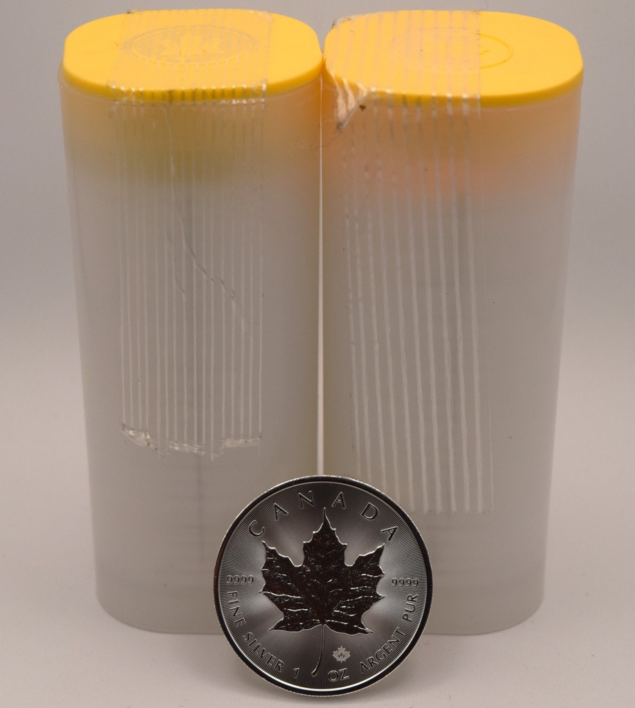 Maple Leaf 1 Tube mit 25 Stück 1 oz 2021 Silbermünze Kanada Investment / Anlage