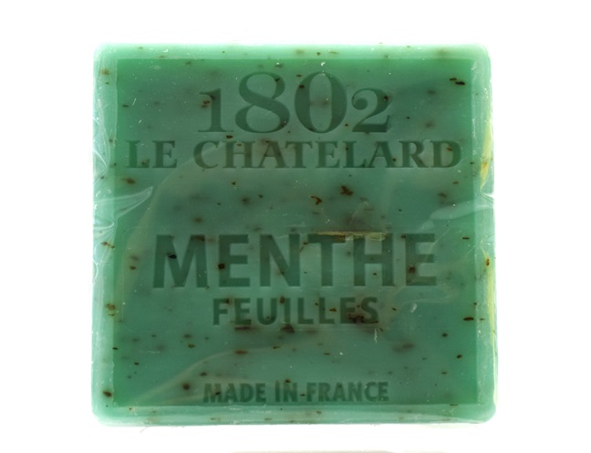 Französische Naturseife - Minze mit Minzblättern (Menthe Feuilles)