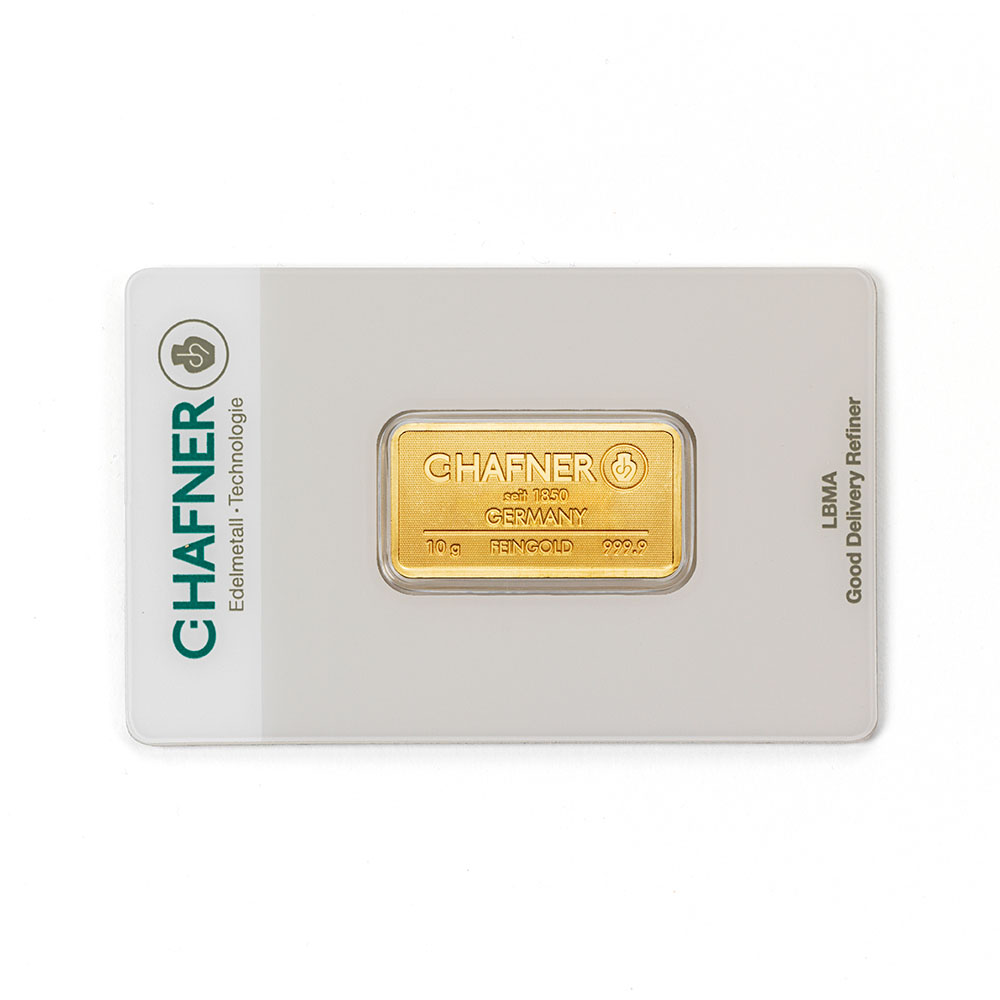 Goldbarren 10 g C.Hafner Feingoldbarren geprägt Neuware