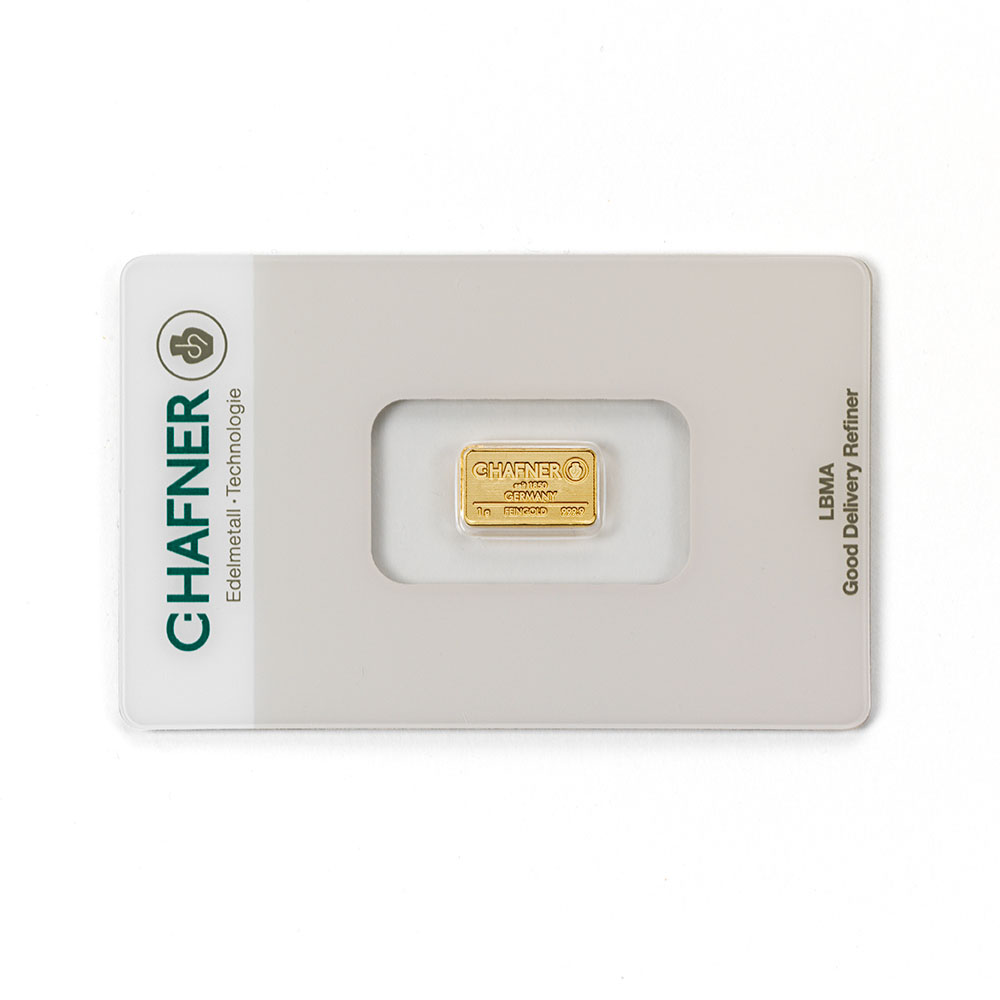 Goldbarren 1 g C.Hafner Feingoldbarren geprägt Neuware