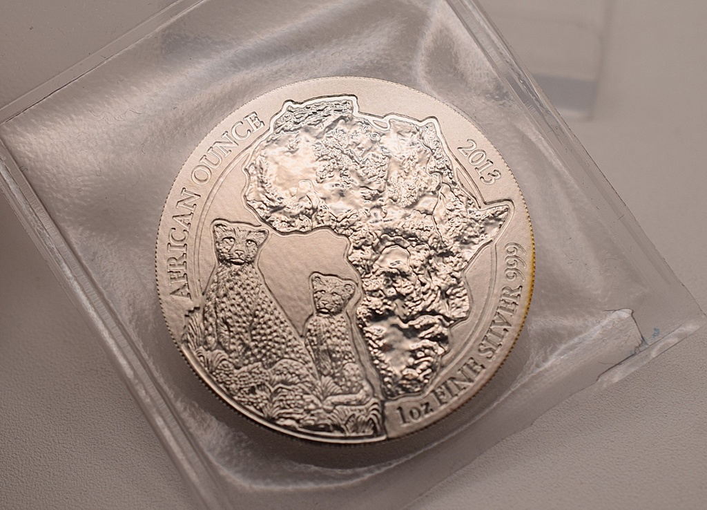 Silbermünze 1 Unze Ruanda Gepard 2013 African Ounce
