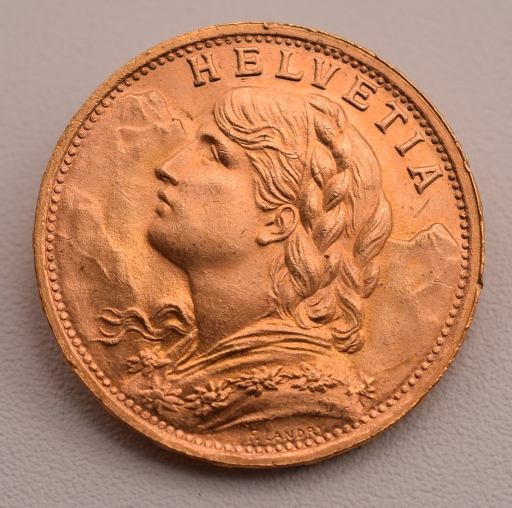 Goldmünze Vreneli 20 Franken 1935 LB