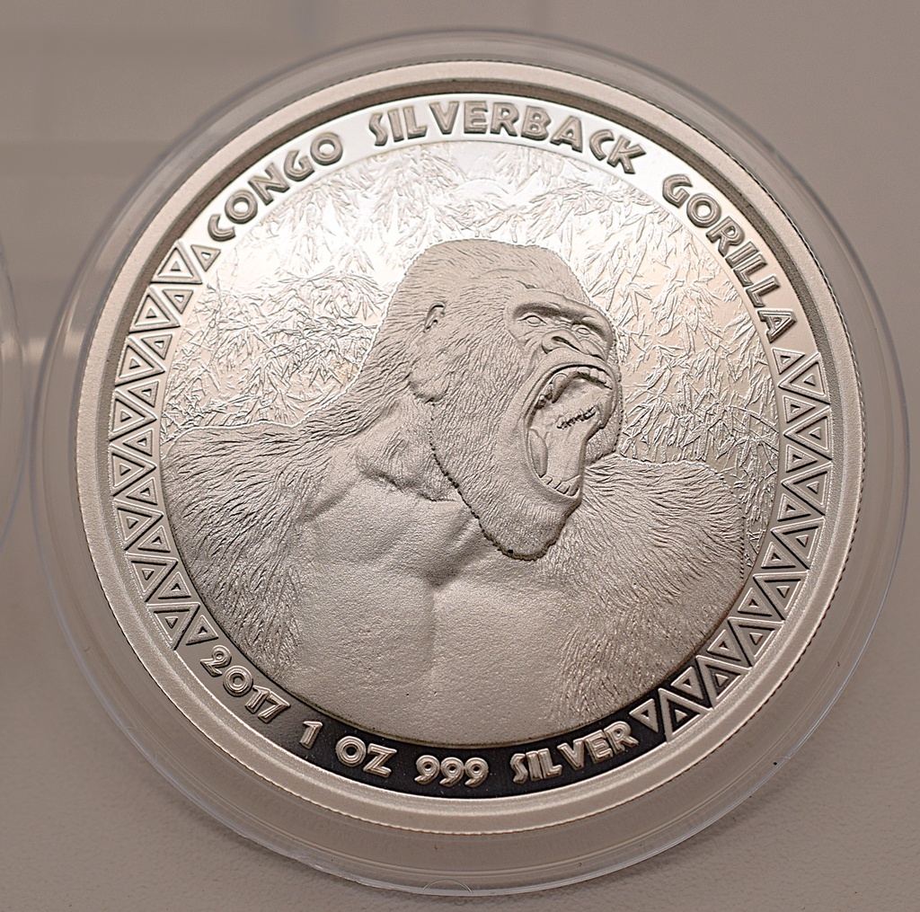 Congo Silverback Gorilla 1 oz 2017 Silbermünze