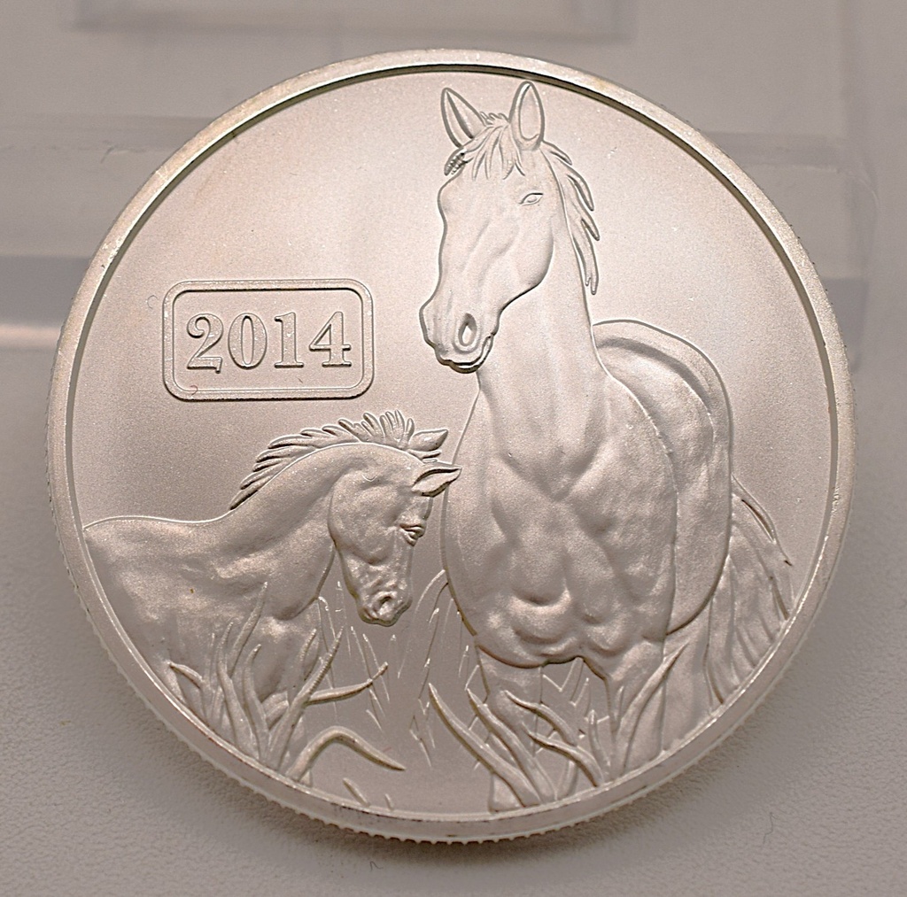Territory of Tokelau 1 Unze 2014 Silbermünze Lunar Serie - Pferd