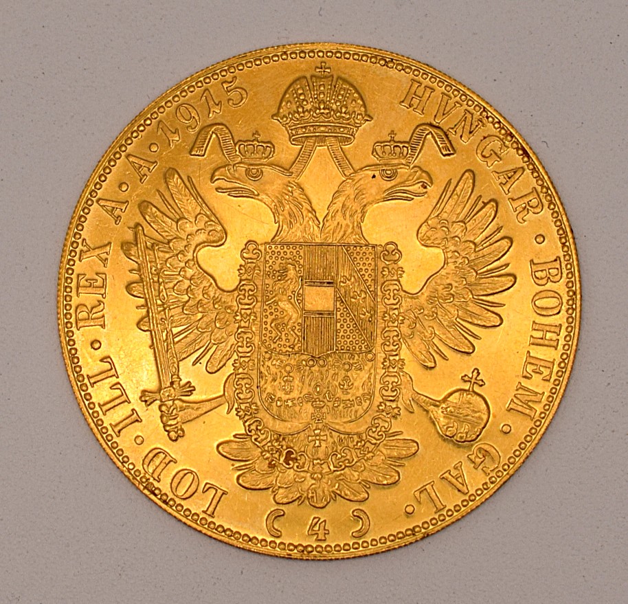 Goldmünze 4 Dukat DukatenGold 1915 Kaiser Franz Joseph Österreich