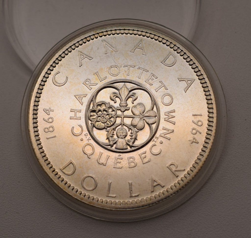Silbermünze 1964 Kanada 1 Dollar 100. Jahrestag Konferenzen in Charlottetown u. Quebec