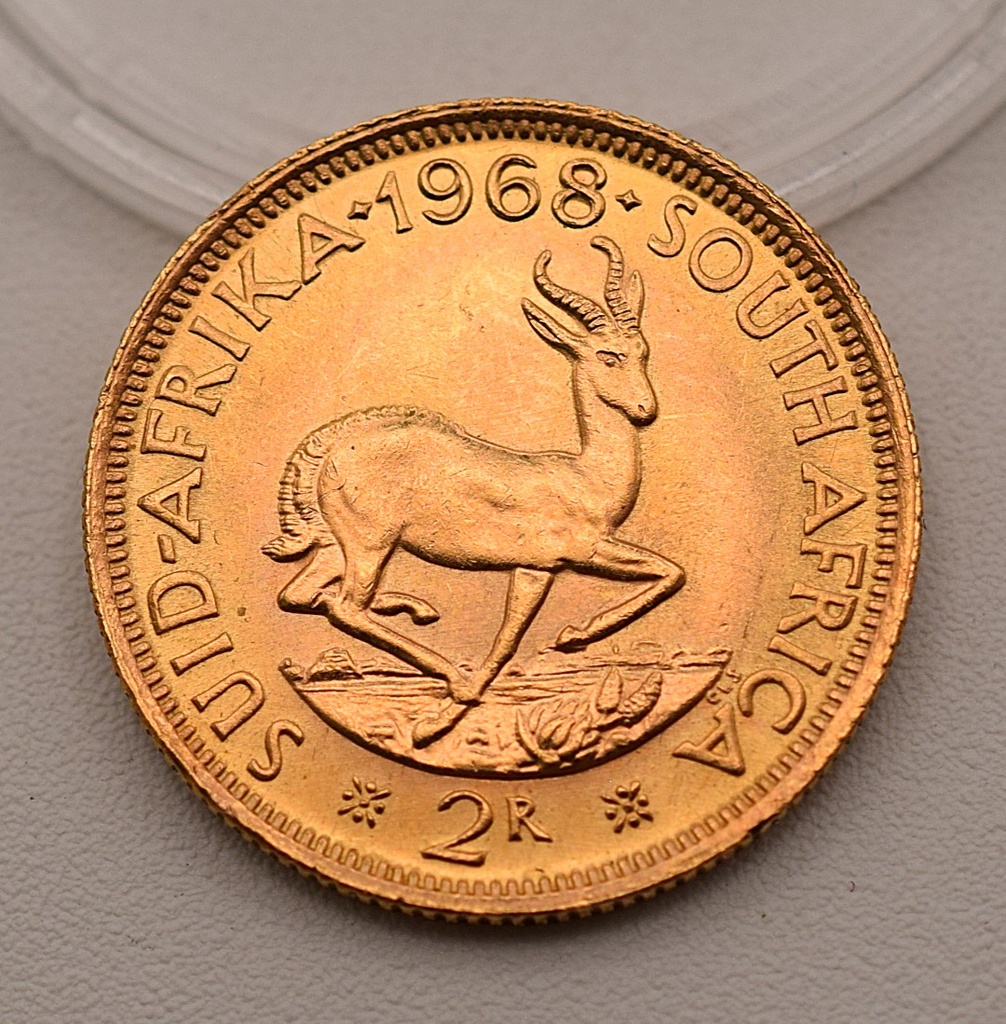 Goldmünze 2 Rand 1968 Südafrika