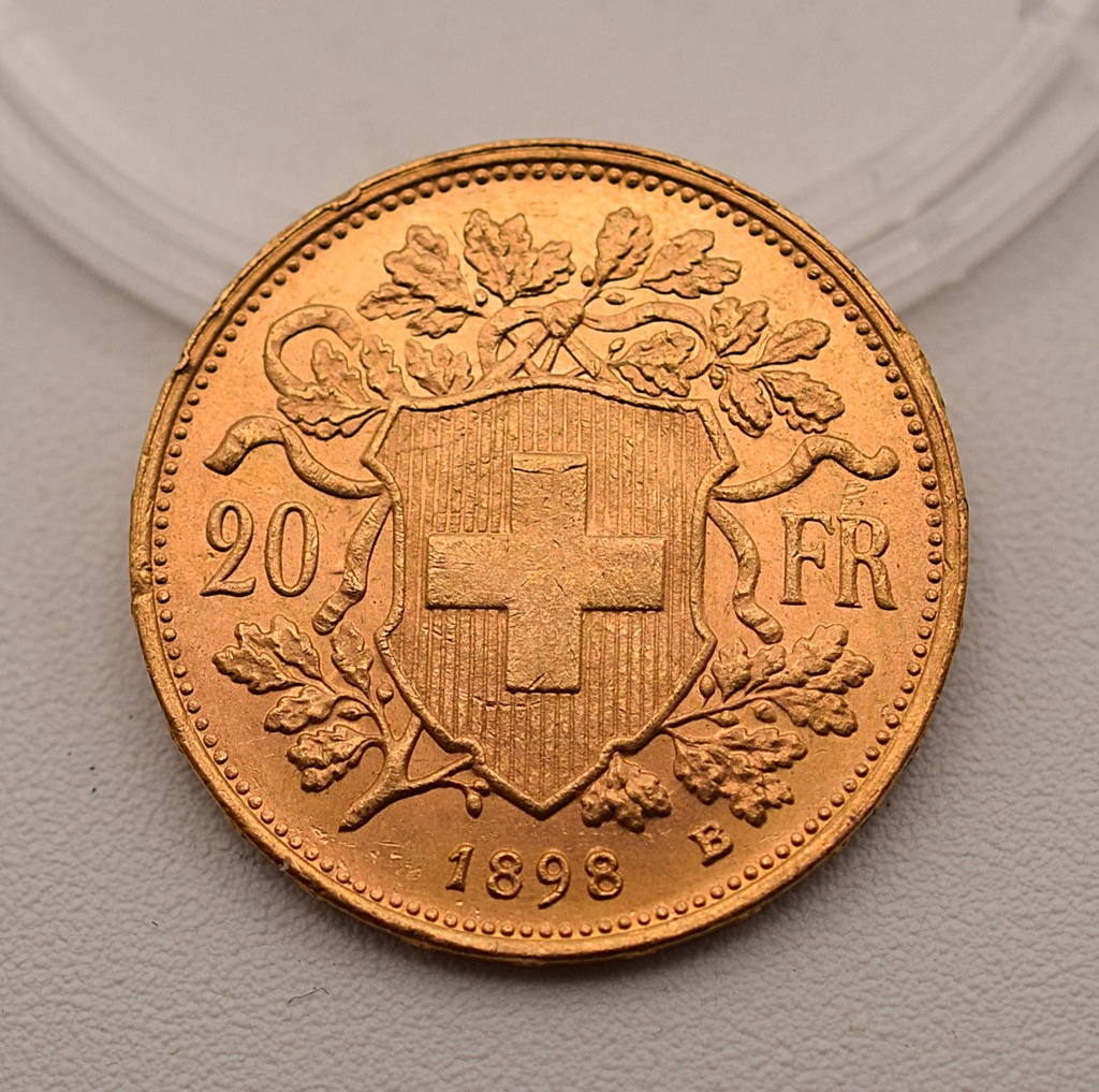 Goldmünze Vreneli 20 Franken 1898