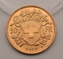 Goldmünze Vreneli 20 Franken 1910