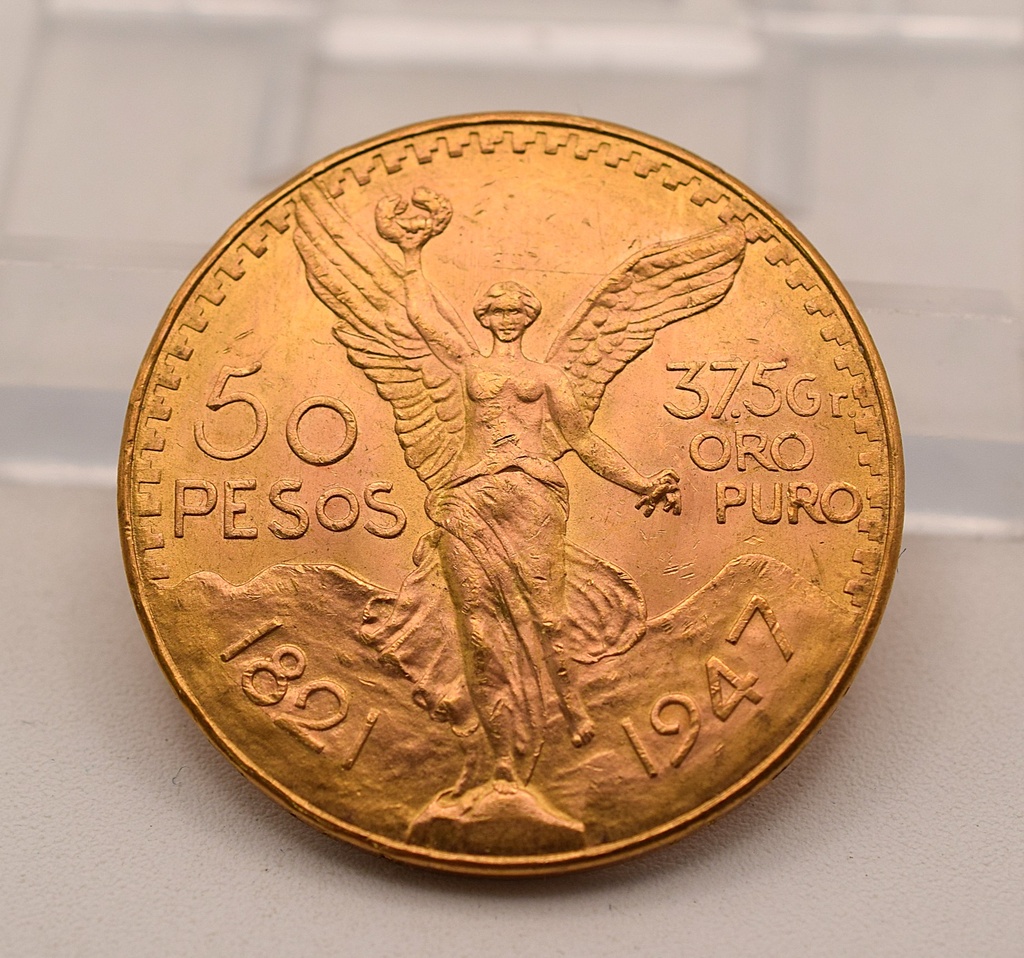Goldmünze 50 Pesos 1947 Centenario Mexiko 37,5 g Feingold