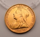 Goldmünze Sovereign Großbritannien 1 Pfund 1899 Königin Victoria Schleier