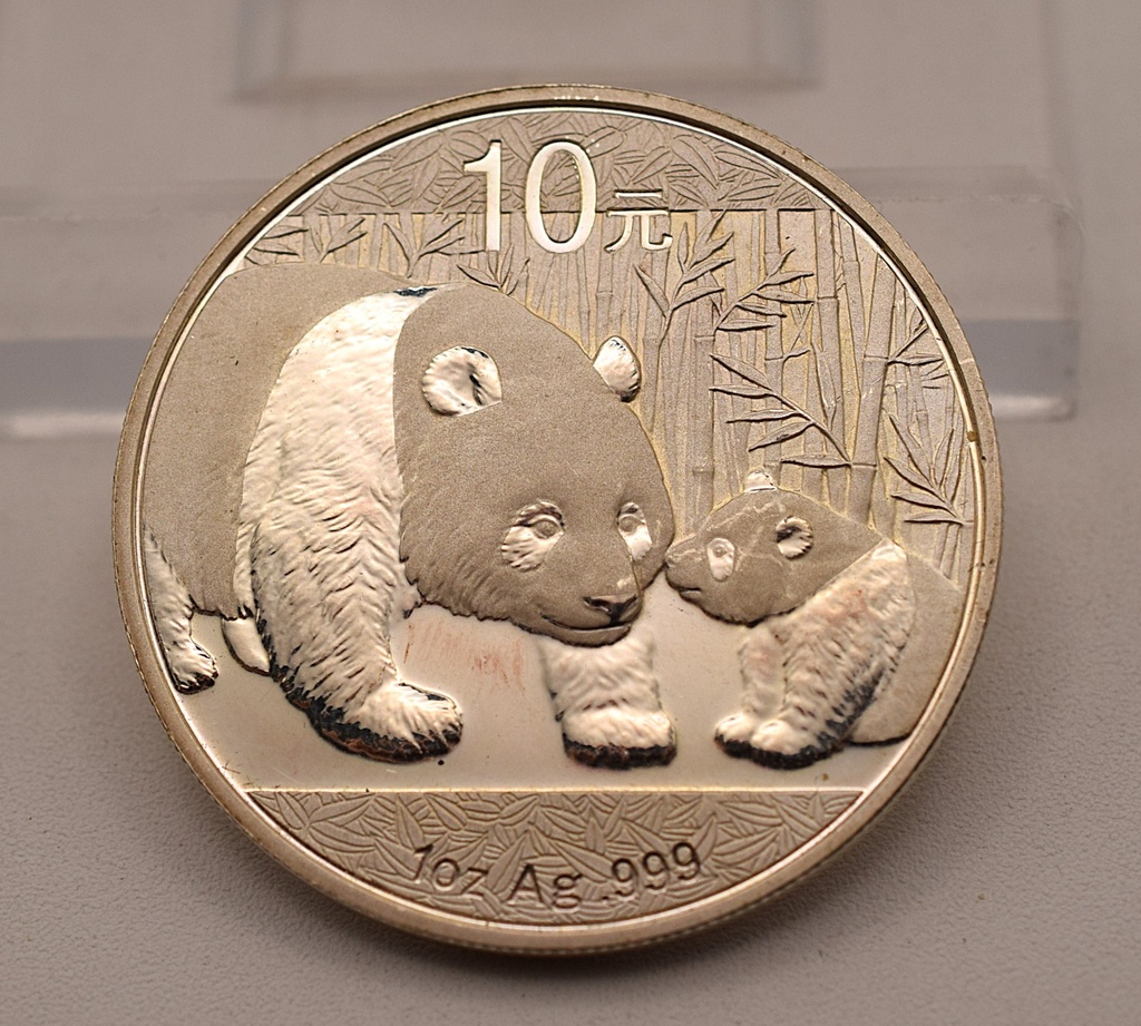 China Panda 1 oz 2011 Silbermünze 1 Unze 999 Silber
