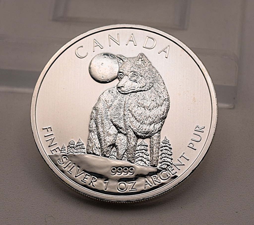 Wildlife Kanada 2011 Legendäre Natur - Wolf 5 Dollar 1 Unze Silbermünze 999,9 Feingehalt