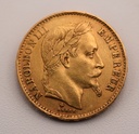 Goldmünze 20 Francs Napoleon III. 1869 mit Kranz