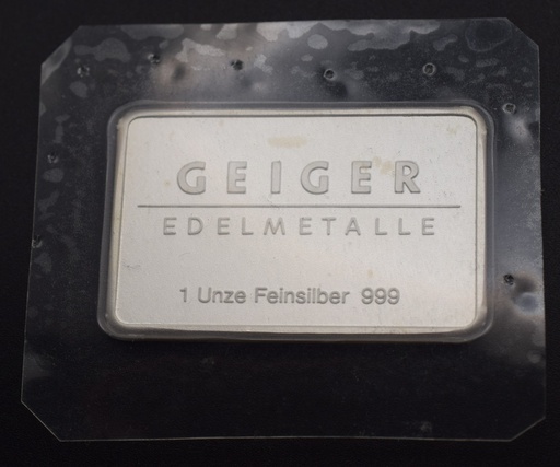 Silberbarren 1 Unze / 31,1 g Geiger Edelmetalle "Schloß Güldengossa"