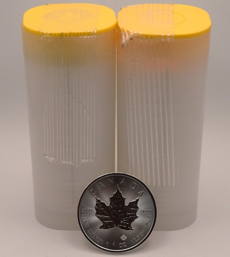 [1600.2.1] Maple Leaf 1 Tube mit 25 Stück 1 oz 2021 Silbermünze Kanada Investment / Anlage (Kopie)