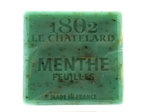 Französische Naturseife - Minze mit Minzblättern (Menthe Feuilles))
