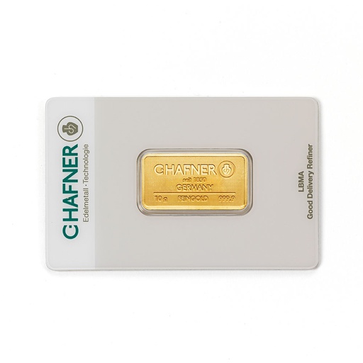 [[1914.1 / 1905.3]] Goldbarren 10 g C.Hafner Feingoldbarren geprägt Neuware