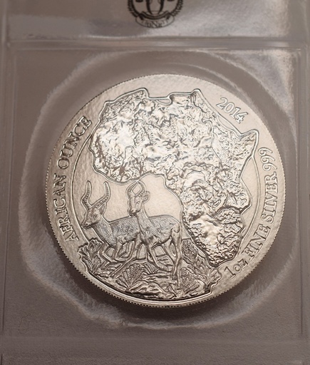 [[2095.3]] Silbermünze 1 Unze Ruanda Impala 2014 African Ounce