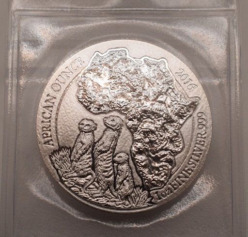 [[2095.3]] Silbermünze 1 Unze Ruanda Erdmännchen 2016 African Ounce