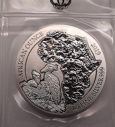 [[2095.3]] Silbermünze 1 Unze Ruanda Schuhschnabel 2019 African Ounce