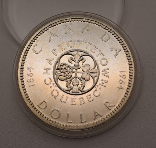 Silbermünze 1964 Kanada 1 Dollar 100. Jahrestag Konferenzen in Charlottetown u. Quebec