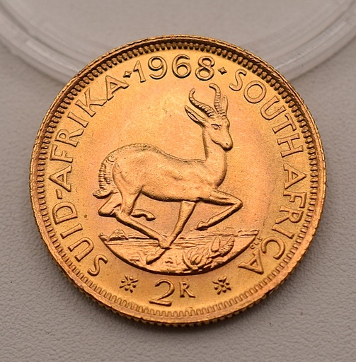 [[2415.1.3]] Goldmünze 2 Rand 1968 Südafrika