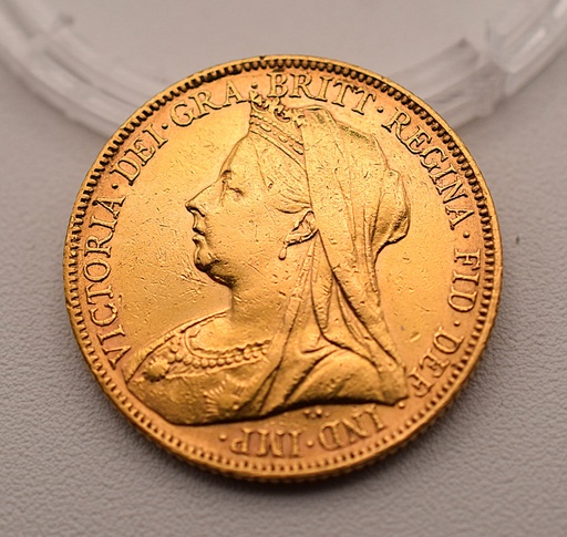 [[2420.1.2]] Goldmünze Sovereign Großbritannien 1 Pfund 1899 Königin Victoria Schleier