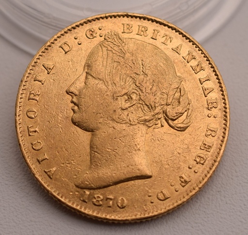 [[1446.1.9]] Goldmünze Sovereign 1 Pfund 1870 Australien Königin Victoria