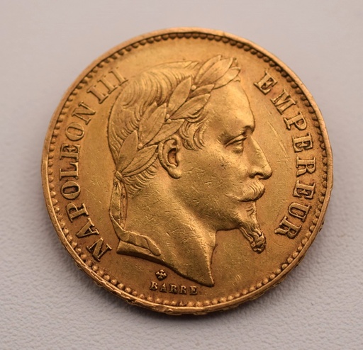 [[1431.1.1]] Goldmünze 20 Francs Napoleon III. 1869 mit Kranz